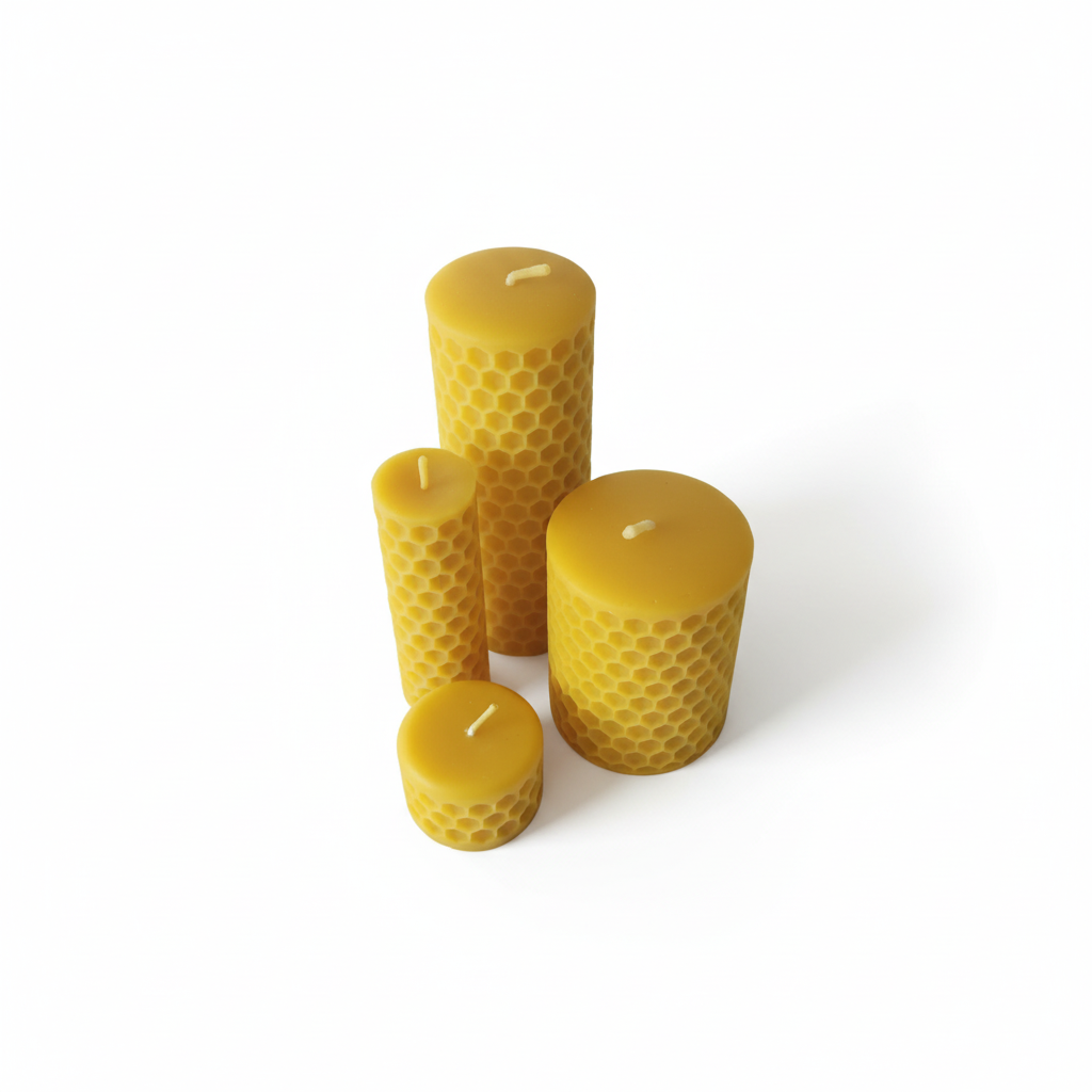 Honeycomb Candle Collection White Background
